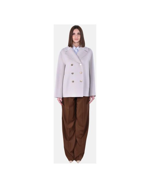 Max Mara White Double-Breasted Coats