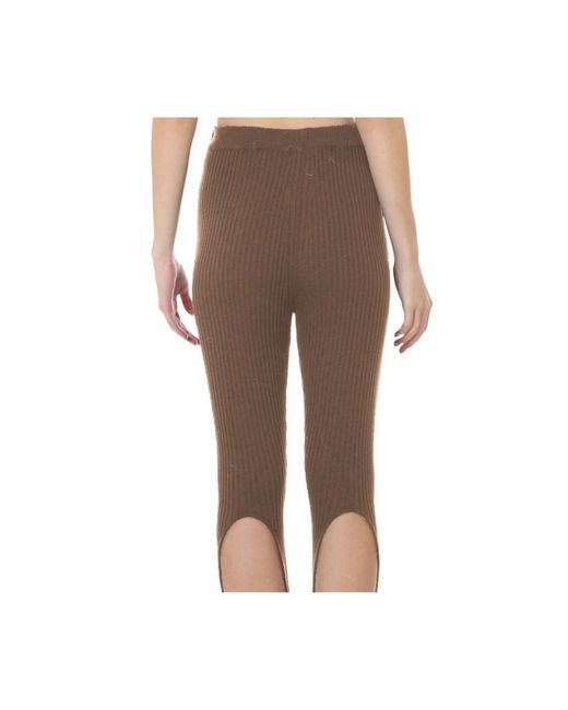 hinnominate Brown Ripp leggings - made in italy