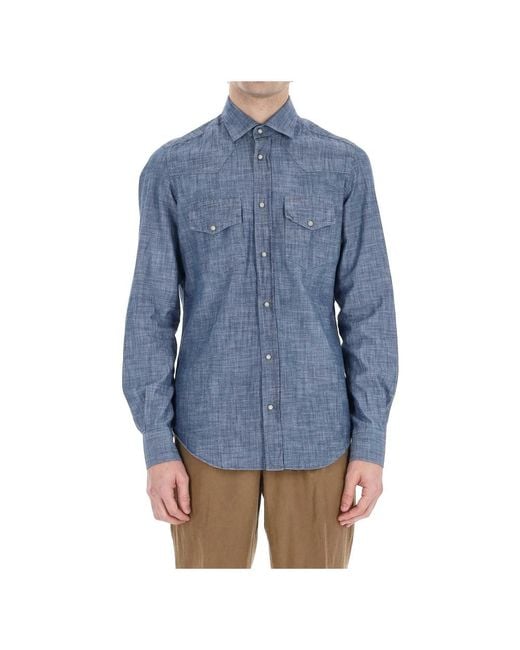 Eleventy Blue Casual Shirts for men