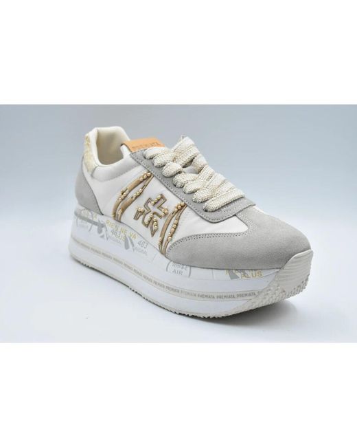 Premiata Gray Leder Schnürschuhe
