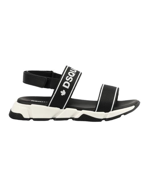 DSquared² Black Flat Sandals