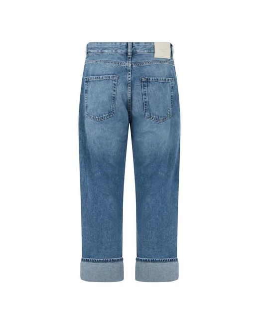 ICON DENIM Blue Cropped Jeans for men