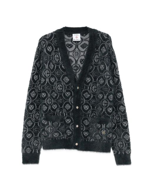 Casablanca Truien & Vesten ,Veelkleurig ,Fluffy Monogram Cardigan in het Black voor heren