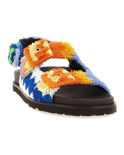 Missoni Blue Flat Sandals