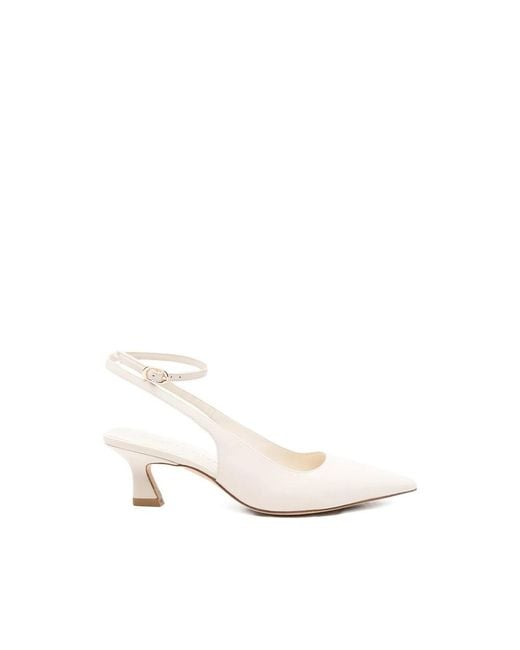 Stuart Weitzman White Ankle-Strap Heels Vinnie 50 Leather