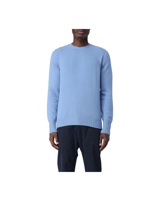 Drumohr Regular Fit Rundhals-Pullover in Blue für Herren
