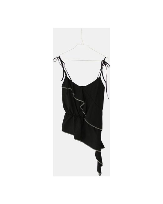 Designers Remix Black Sleeveless Tops