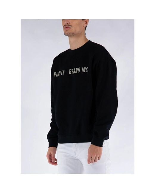 Purple Brand Crewneck sweatshirt mit buchstabendruck in Black für Herren