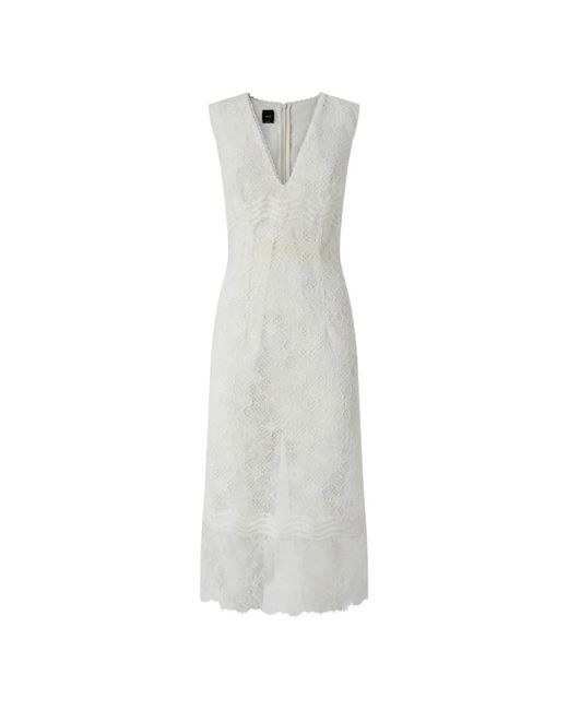 Pinko Kleedjes ,Wit ,Audrey Midi Jurk in het White