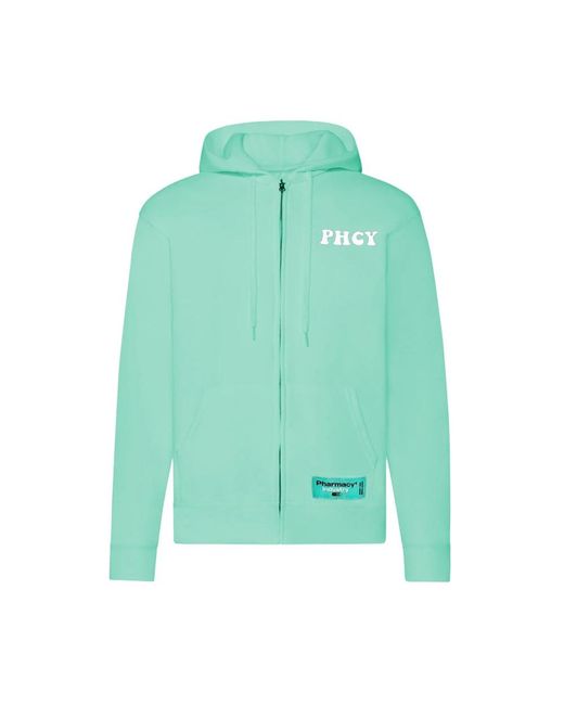 Pharmacy Industry Baumwoll-zip-hoodie mit logo-druck in Green für Herren