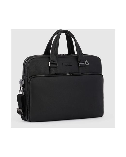 Piquadro Laptoptasche Aus Leder Mit Ipadpro 12,9-Fach, Stoßfest Ausgepolstert in Black für Herren