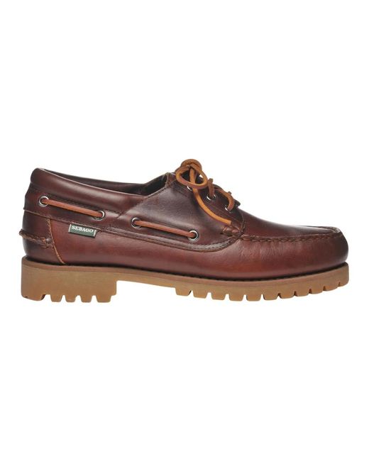 Sebago Brown Laced Shoes for men