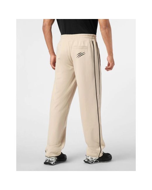 Philipp Plein Fitness ,Polyester Trainingsbroek Loose Fit in het Natural voor heren