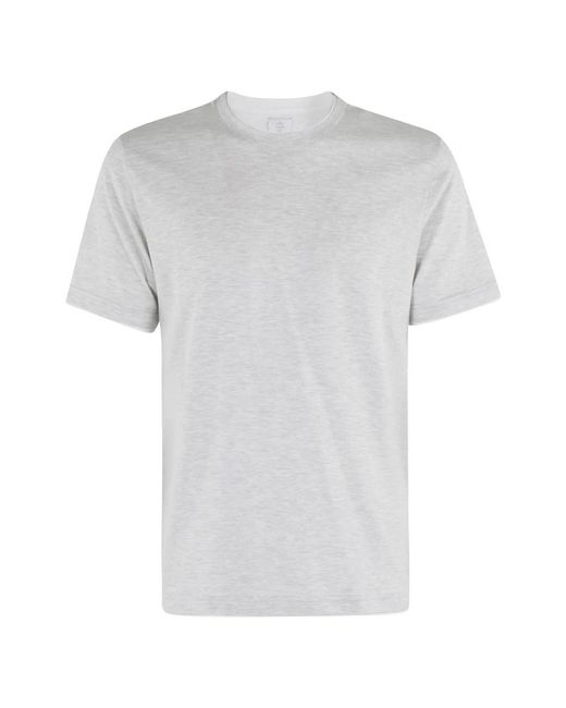 Eleventy Tops ,Grijs ,Katoen T-Shirt Met Ronde Hals En Details in het Gray voor heren