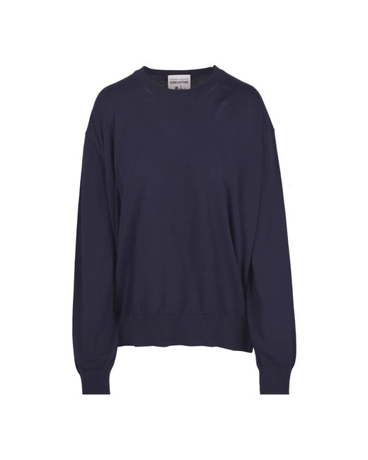 Semicouture Blue Round-Neck Knitwear
