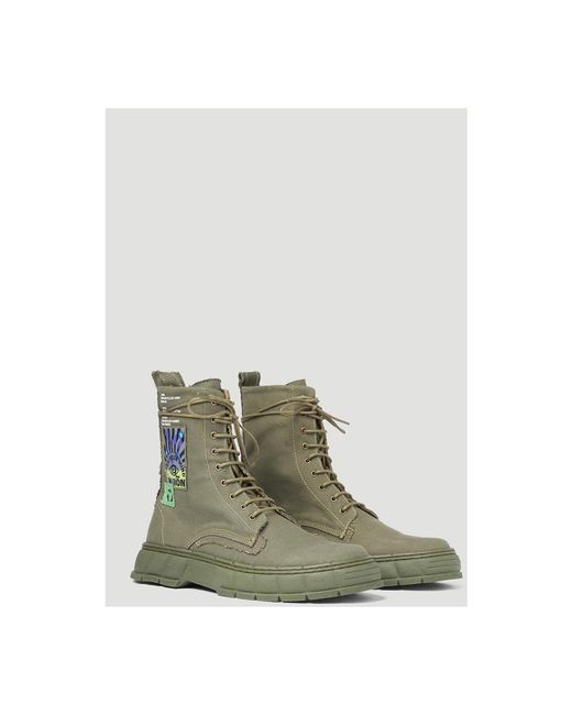 Viron Green Lace-Up Boots