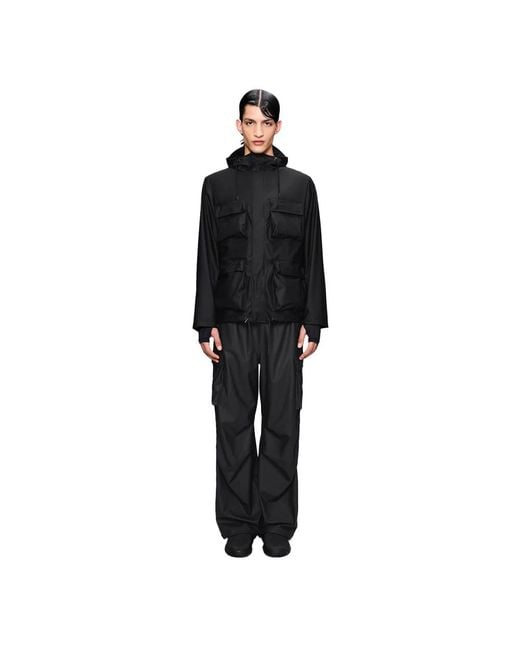 Rains Black Rain Jackets for men