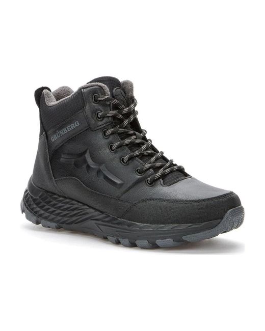 Grunberg Black Lace-Up Boots for men
