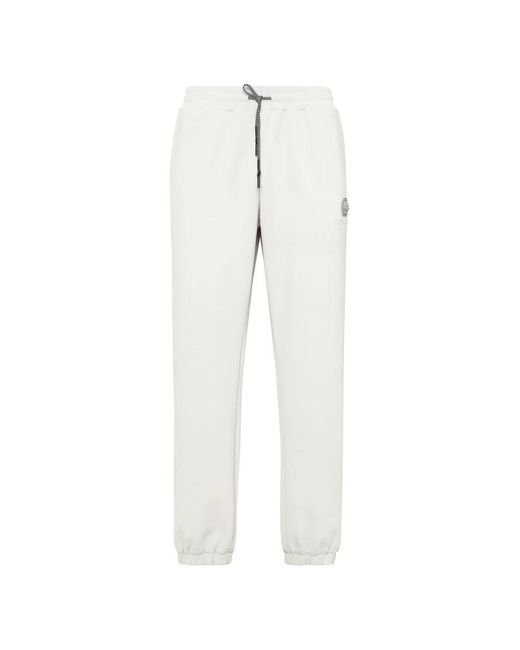 Philipp Plein Fitness ,Grijs ,Polyester Technical Loose Fit Jogging Pants in het White voor heren