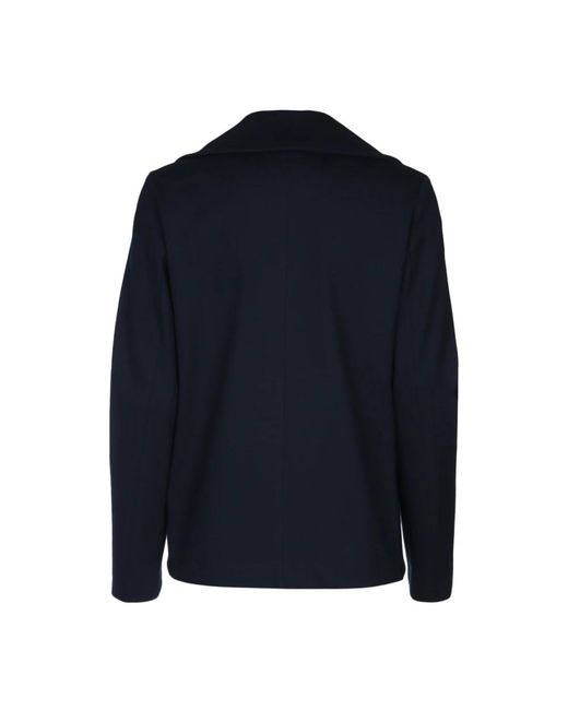 Harris Wharf London Blue Double-Breasted Coats