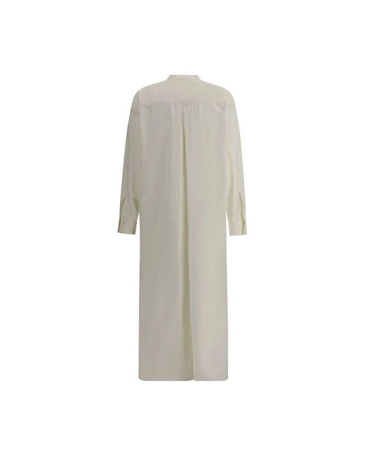 Jil Sander Gray Elegantes Langes Hemdkleid