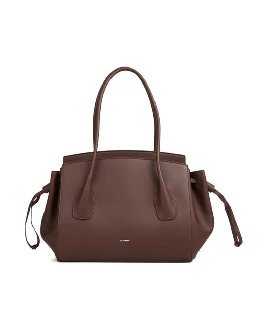 Jil Sander Brown Braune Leder Umhängetasche