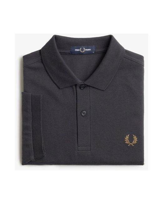 Fred Perry Tops ,Grijs ,Katoen Slim Fit Anchor Polo Shirt in het Black voor heren
