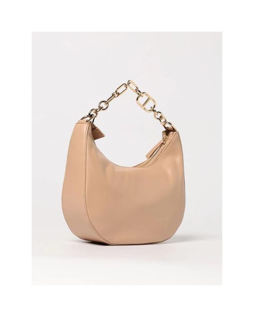 Twinset Natural Elegante Schultertasche Mit Strukturiertem Finish