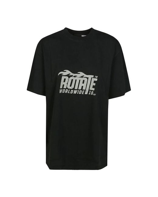 ROTATE BIRGER CHRISTENSEN Black Logo enzym t-shirt