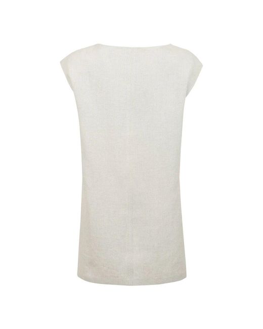 Max Mara White Leinenbluse Mit Weicher Silhouette