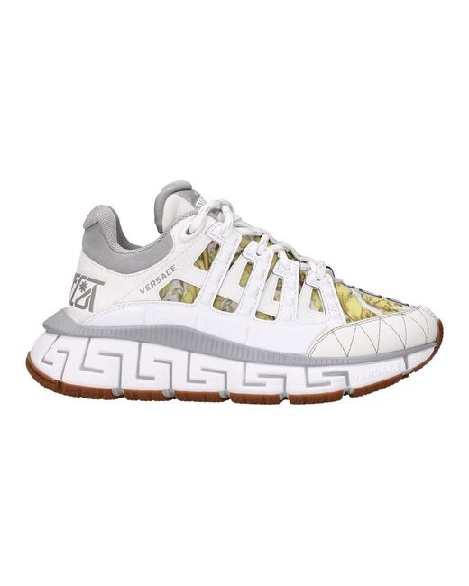 Versace Witte Leren Atletische Sneakers in het White