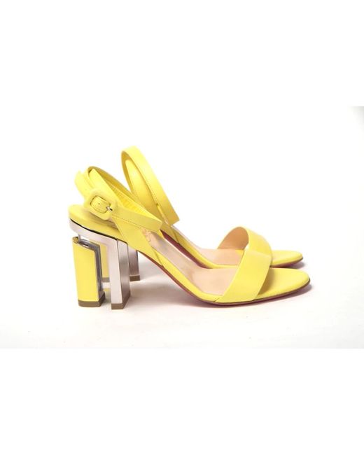 Christian Louboutin Yellow Citronade/nickel tournikouna 55 nappa sandal