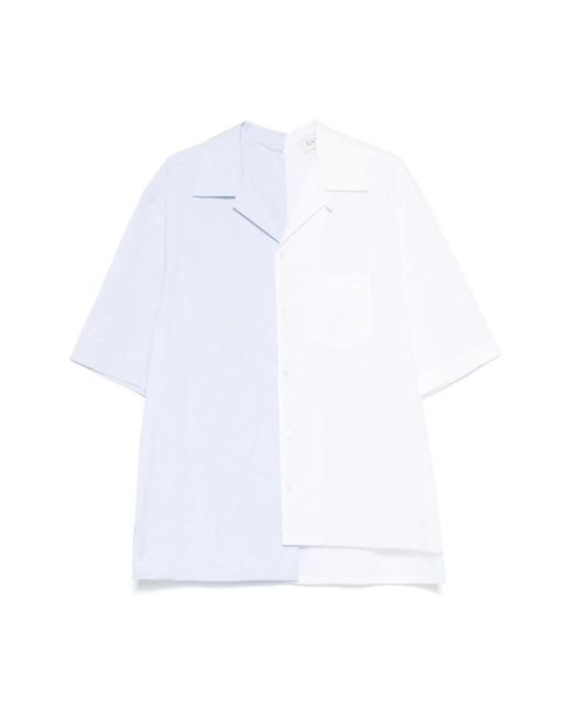 Lanvin Blaues hemd mit brusttasche in White für Herren