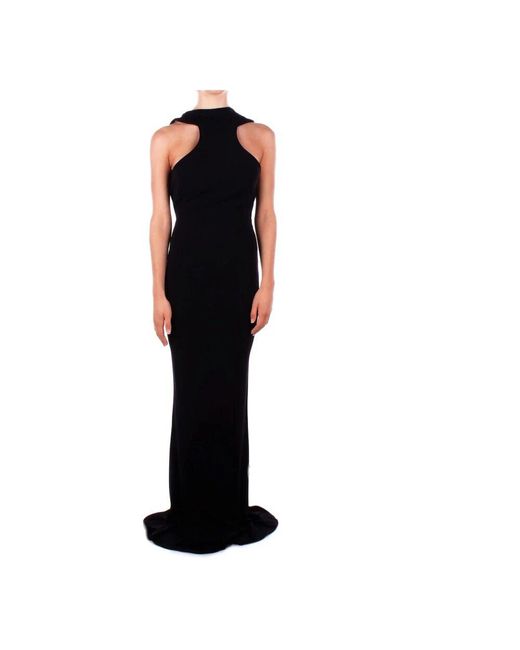 Elisabetta Franchi Black Red carpet schwarzes kleid anhänger halskette