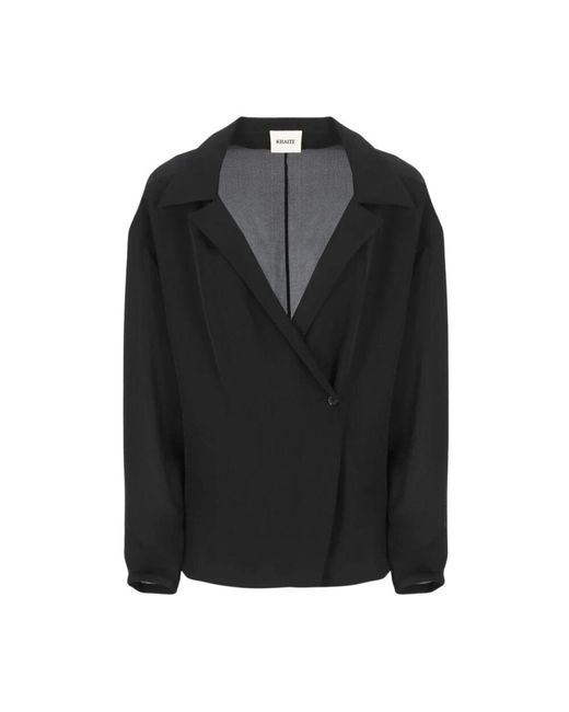 Khaite Black Seidenmischung Langarm Elegantes Top