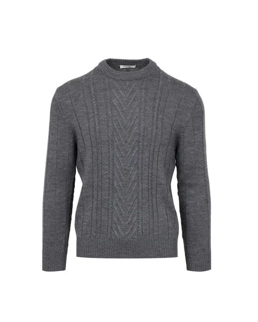 Paolo Pecora Merinowolle rippstrickpullover in Gray für Herren