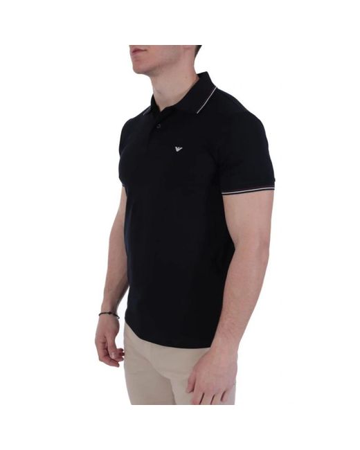 Emporio Armani Black Polo Shirts for men