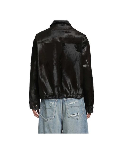 Giorgio Brato Black Faux Fur & Shearling Jackets for men