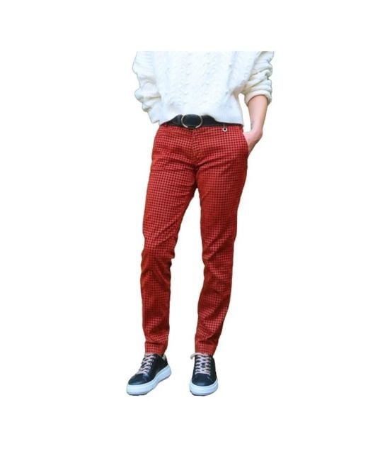 Mason's Red Slim-Fit Trousers