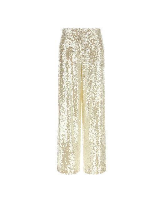 Alberta Ferretti Metallic Wide Trousers