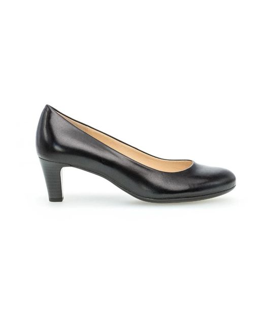 Gabor Schoenen ,Zwart ,Zwarte Leren Klassieke Elegante Pumps in het Gray