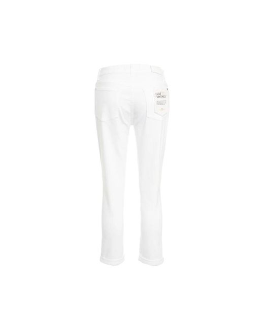 7 For All Mankind White Cropped Trousers