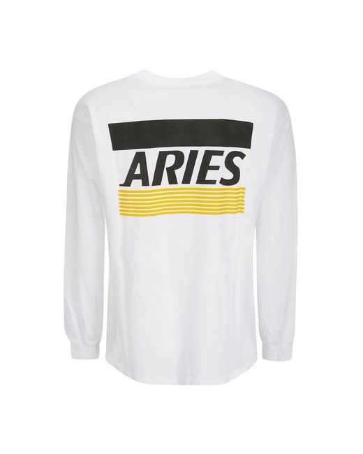 Aries White Long Sleeve Tops for men