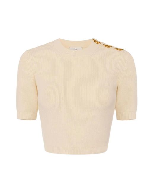 Elisabetta Franchi Natural Round-Neck Knitwear