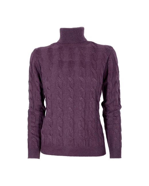 Cashmere Company Purple Turtlenecks