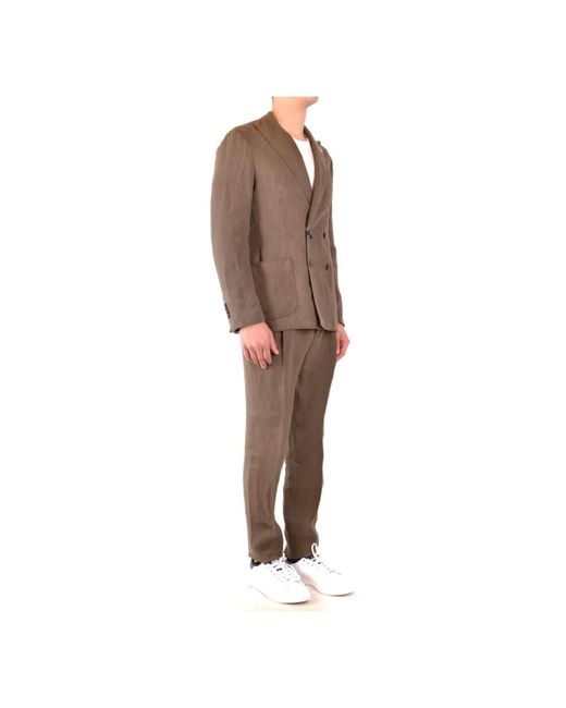Lardini Brown Double Breasted Suits for men