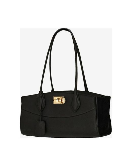 Ferragamo Black Shoulder Bags