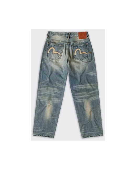 Evisu Blue Straight Jeans for men