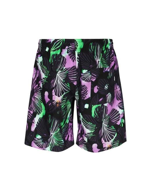 MSGM Korte Broeken ,Veelkleurig ,Katoen Katoenen Bermuda Shorts Elastische Taille Zakken in het Blue voor heren