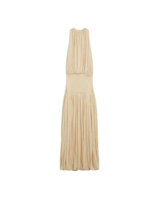 Totême  Natural Sleeveless Ruched Midi Dress